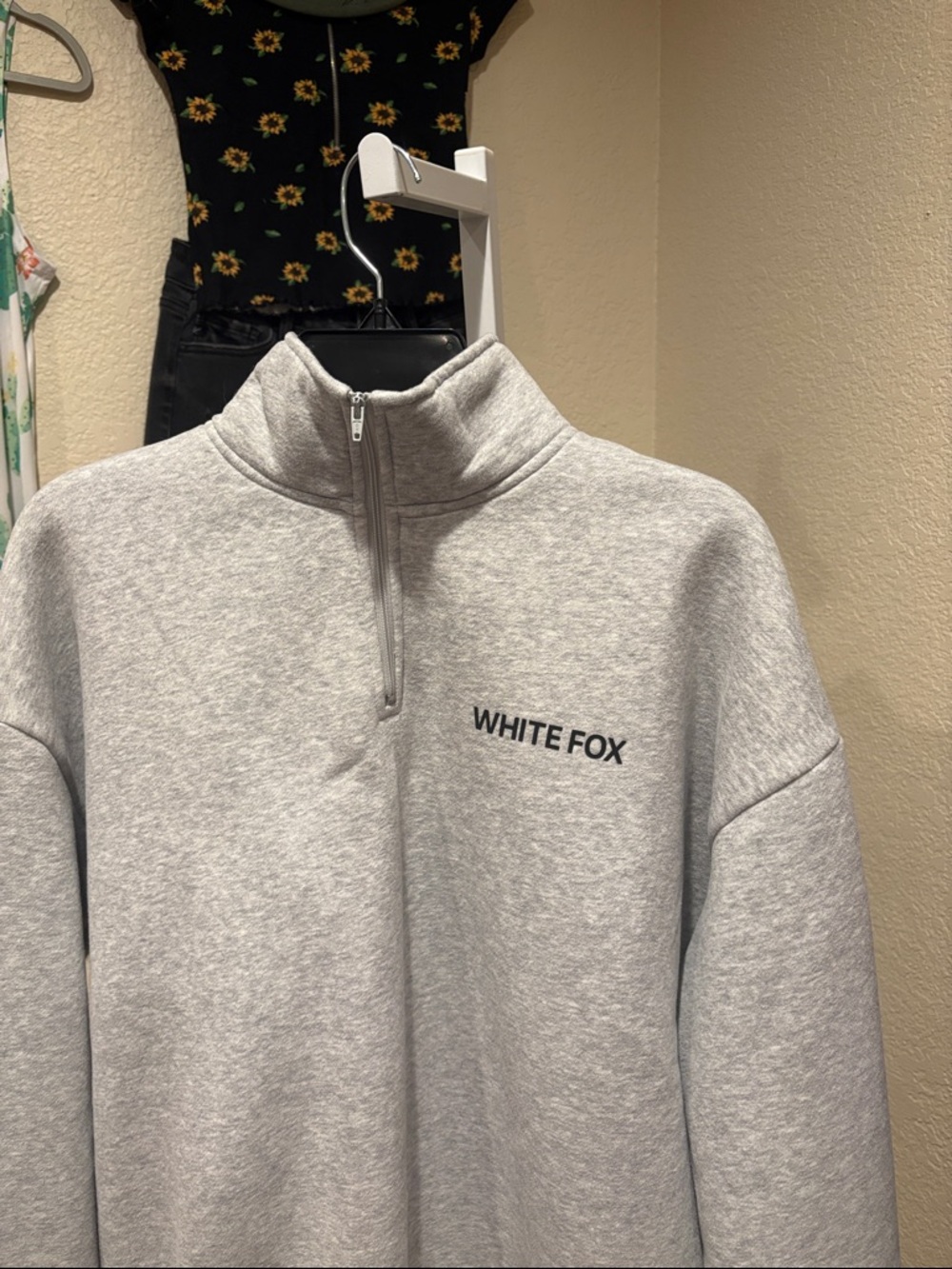 Wildfox Light Grey Marle Half-Zip Sweatshirt - Picture 13 of 13